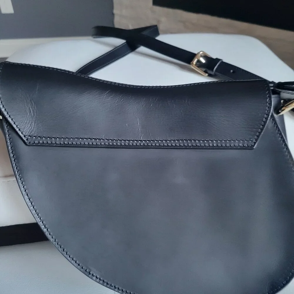 Boldrini Selleria Leather Black Handbag / Shoulder Bag - Picture 3 of 6